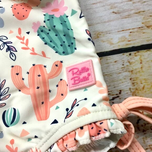 Ruffle Butts Toddler Girls UPF 50+ Long Sleeve Rash Guard SwimsuitSize 18-24M - Picture 4 of 14